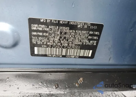 2012 Subaru Forester 2.5X Premium из США, поврежденный, VIN JF2SHADC7CH425301